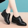 Spring Autumn Mid Aged and Elderly Mother's Shoes Soft Leather Soft Sole Fashion Comfort Women Wedge Heels Shoes