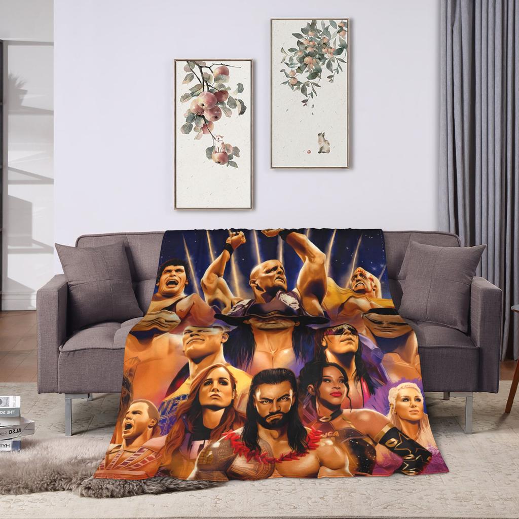 Wrestling Entertainment WWE Warm Soft Blanket  Kids Plush Throw Blanket Graphic Home Decor Flannel Bedspread Sofa Bed Cover