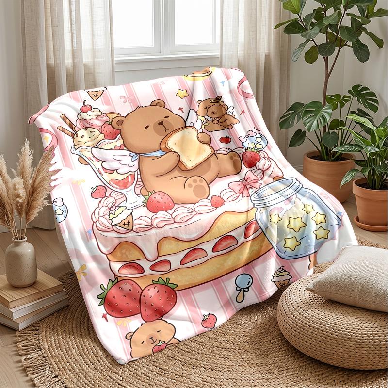 Cute Axolotl Flower Scenes Blanket Personalized Name Flannel Blanket Soft Cozy Plush Throw for Sofa Bed Lightweight Home Decor