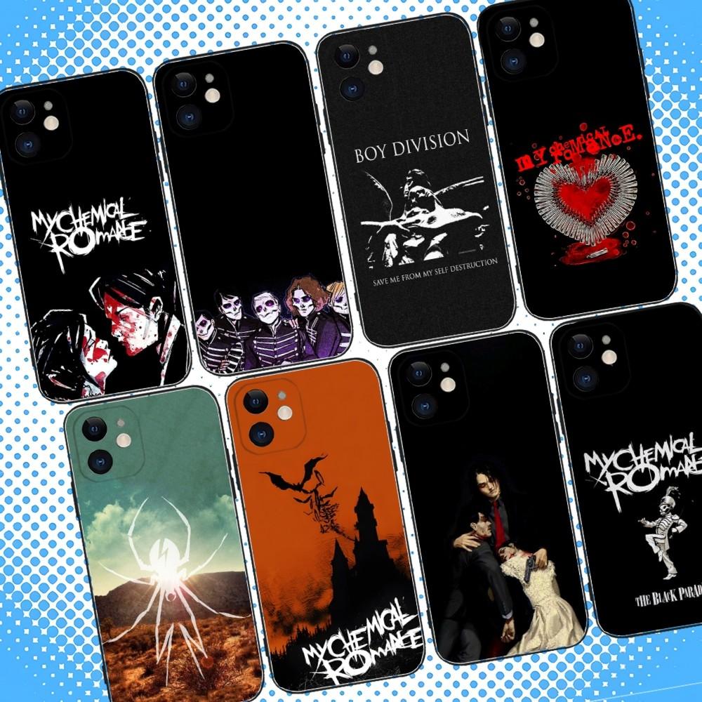 My C-Chemical Romance MCR Phone Case For iPhone 16,15,14,13,12,11,Pro,Max,Plus,X,XS,XR,SE,8,7,Mini,Soft Silicone Black Case