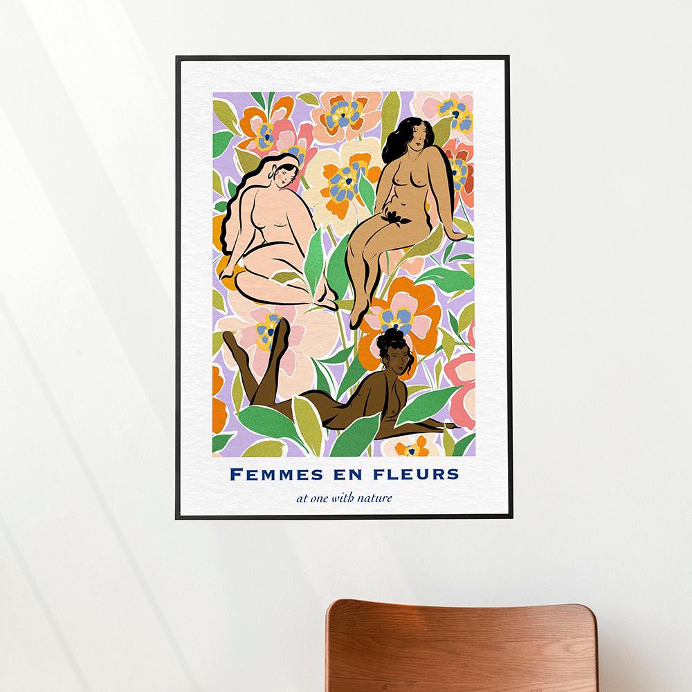 Flower Power Art Prints Matisse Picasso Abstract Floral Girl Canvas Poster Retro Wall Pictures Bedroom Unique Home Decoration