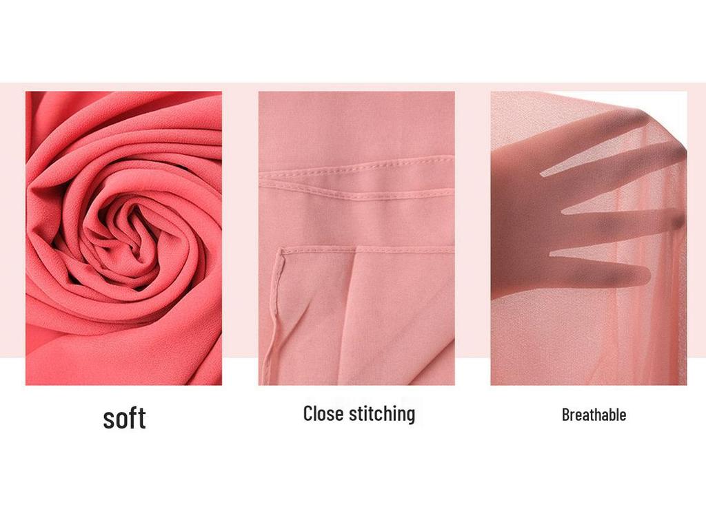 Šifonový šátek na hlavu s korálky a kamínky: Prodyšná ochrana proti slunci muslimský šátek v etnickém stylu