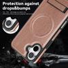 For iPhone 16 Plus Case Compatible with MagSafe with Folded Kickstand PC Silicone Leather Phone Back Cover