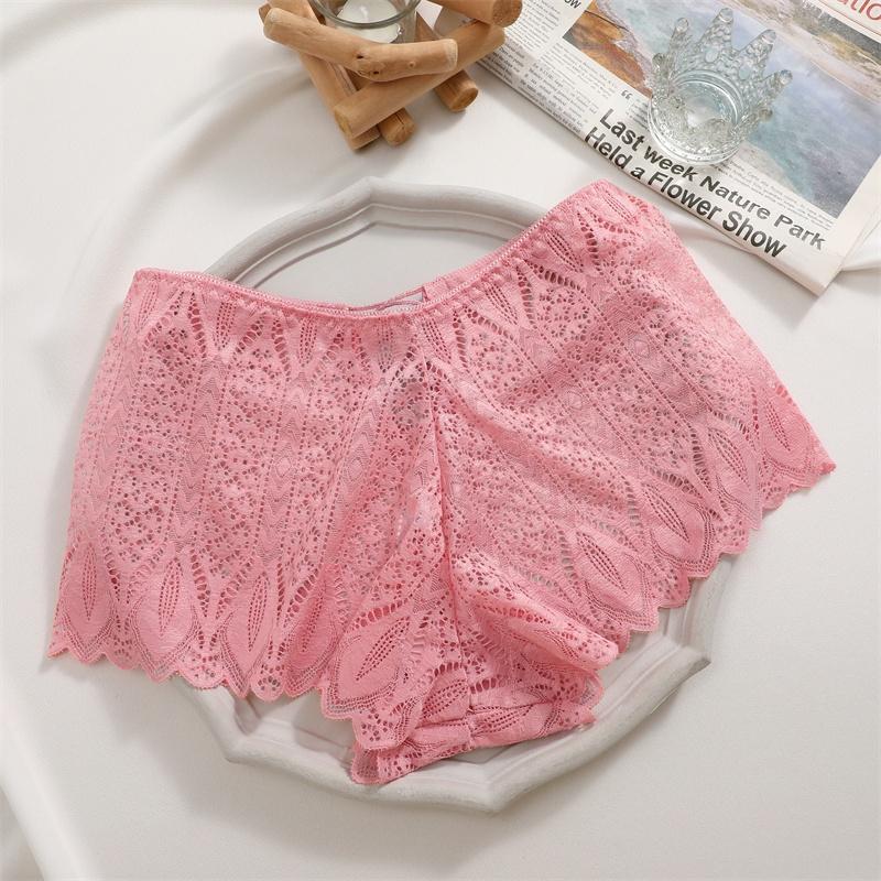 

FINETOO трусы-боксеры женские бесшовные и бесследные кружевные трусики сексуальное женское белье с высокой талией нижнее белье L розовый