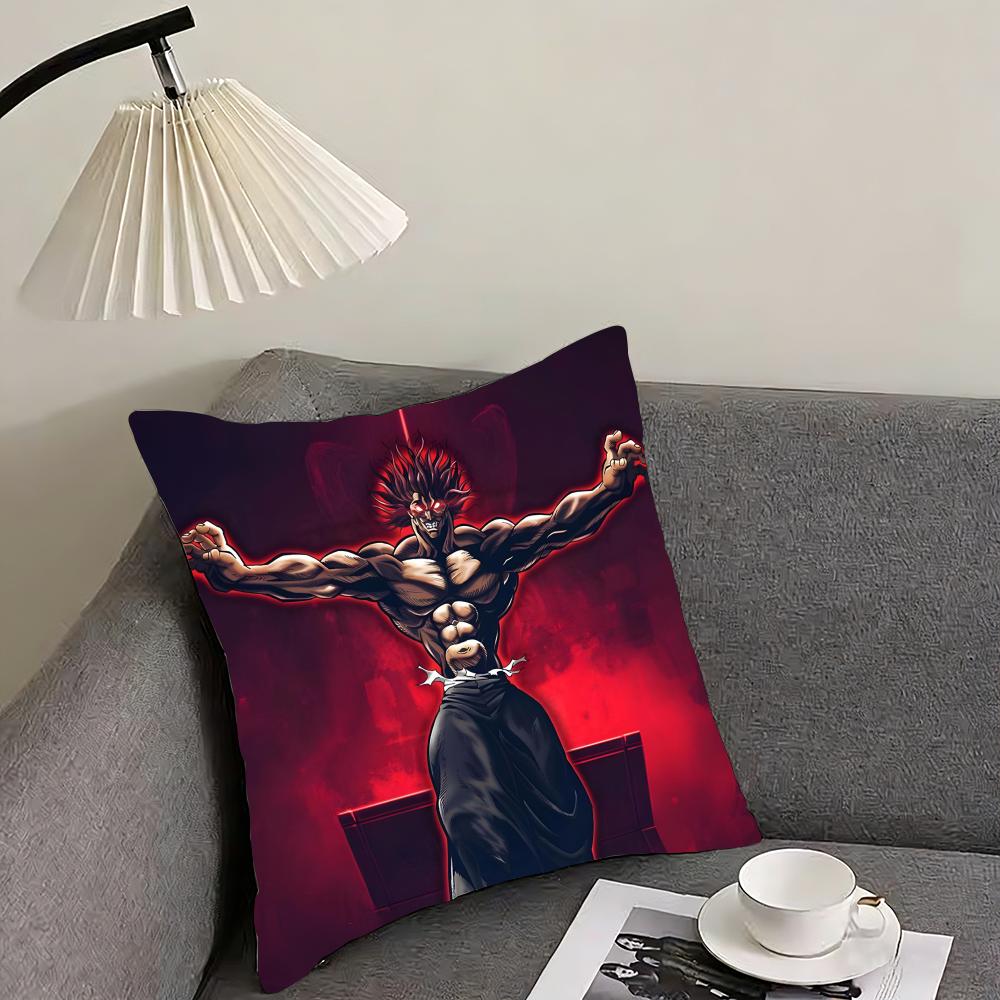 

BBaki HanmaA Comic Cushion Cover Pillowcase Ultra Soft Skin Friendly Fabric Cloud Like Comfort Concealed Zipper 30x30cm