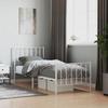 VidaXL Metal Bed Frame with Headboard/Footboard White 80x200 Cm 374495