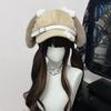 Lovely Stylish Cabbie Hat Rabbit Theme Furry Ear Vintage Cabbie Caps Unisex Headwear Autumn Winter Hat for Daily Wear