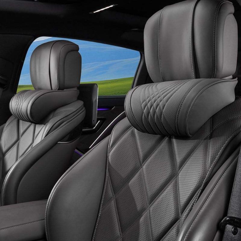 Car SUV Sedan Leather Seat Soft and Comfortable Headrest Pillow for Travel Car Headrest Memory Foam Driving Neck Pillow
