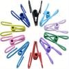 10pcs Colored Metal Clips, Utility PVC-Coated Clips, Bag Clips, Food Packages Clips, Food Sealing Clips