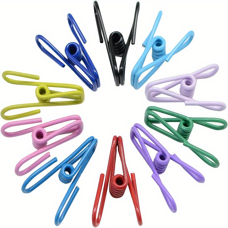 10pcs Colored Metal Clips, Utility PVC-Coated Clips, Bag Clips, Food Packages Clips, Food Sealing Clips