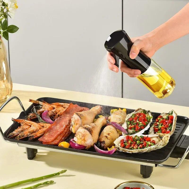 Bouteille de pulvérisation d'huile Pot de cuisine Distributeurs d'huile de cuisson domestique Pulvérisateur d'huile d'olive Mister pour friteuse à air Salade Cuisson