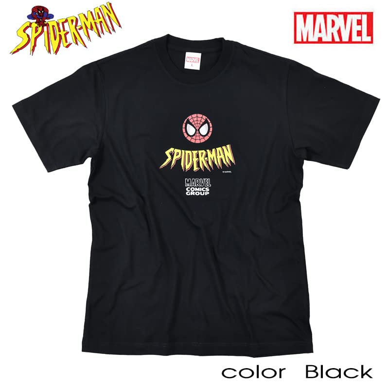 MARVEL Marvel Short Sleeve Spiderman SPIDERMAN American Comic Character Goods Avengers Present Black XL Size T-shirt Men's [Item]