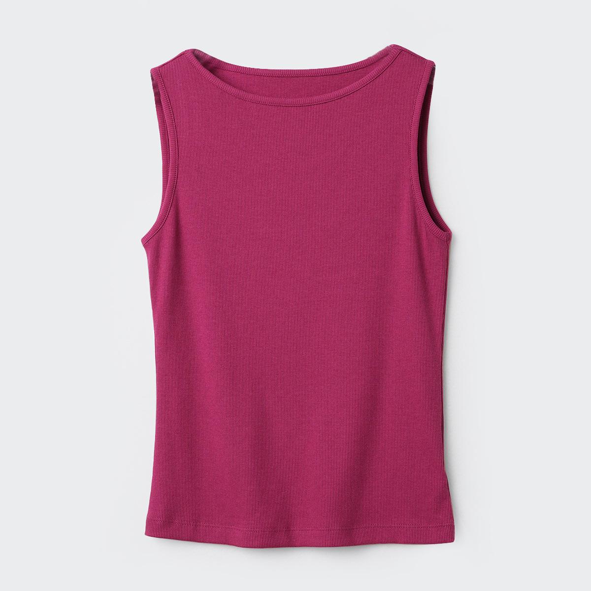 

Женский хлопковый топ-халтер в рубчик - Весенне-летний камзол без рукавов с круглым вырезом XL