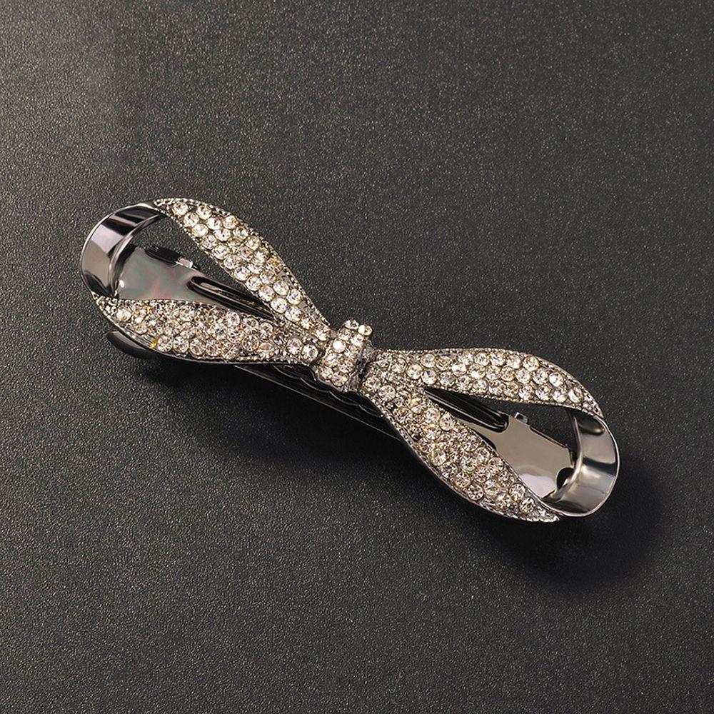 Temperament Crystal For Girls Bow Hairgrip Women Spring Clip Small Hair Clip Korean Ponytail Holder