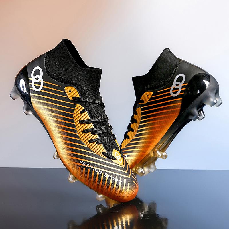 2025 Seamless Fly-woven Football Shoes, Men's and Women's High-top Middle School Students' Training Shoes, Competition Long Nail Broken Nail Shoes