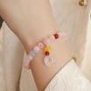 Natural Madagascar Pink Crystal Bracelet Women's Fashion Bangle Lotus Gourd Bracelet Girl Jewelry
