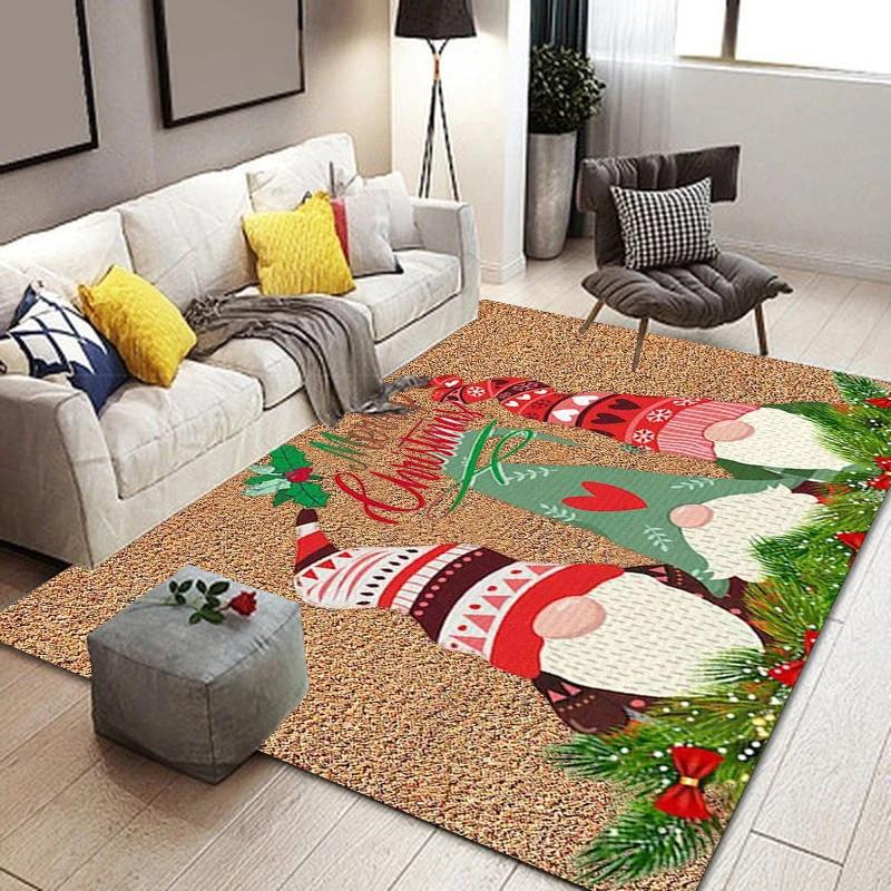 C-Christmas dwarf print carpet yoga mat bedroom decoration carpet living room bathroom decoration floor mat birthday gift