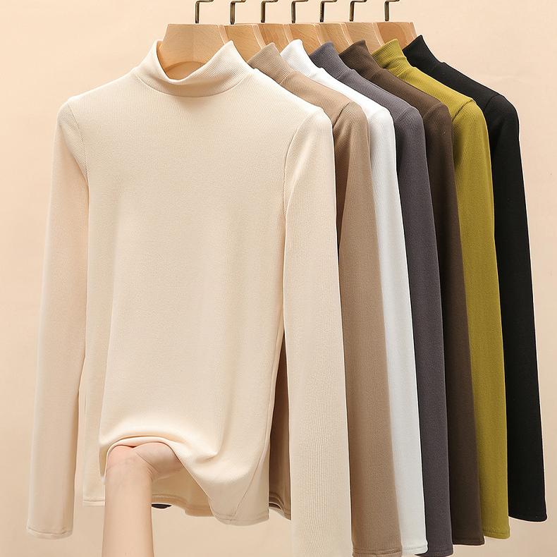 KOSY Knitted Half-turtleneck Pullovers Women Bottom Shirts Sweater Jumper Elegant Korean Long-sleeved Tops Knitwear