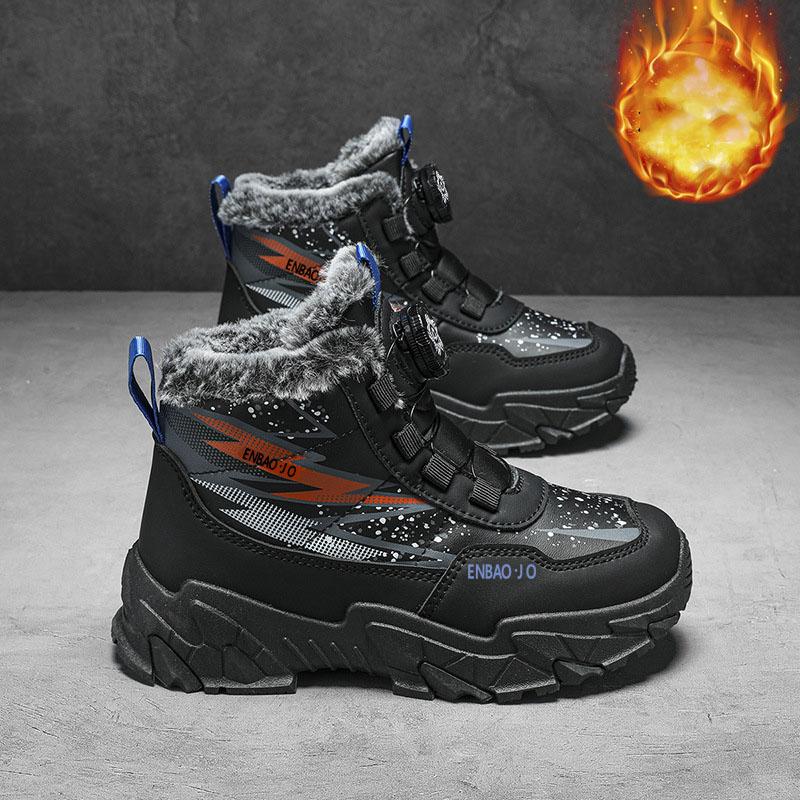 

Ботинки для девочек с подкладкой, утолщенные, до середины голени, теплые, водонепроницаемые, нескользящие, повседневные, для спорта на открытом воздухе, короткие ботинки 35