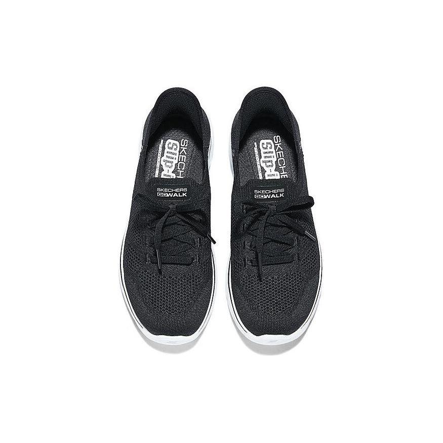 Skechers Comfortable Soft Sole Lightweight Fabric Breathable Shock Absorption Support Low Top Casual Running Shoes Women sneakers Black 125213-BKAQ