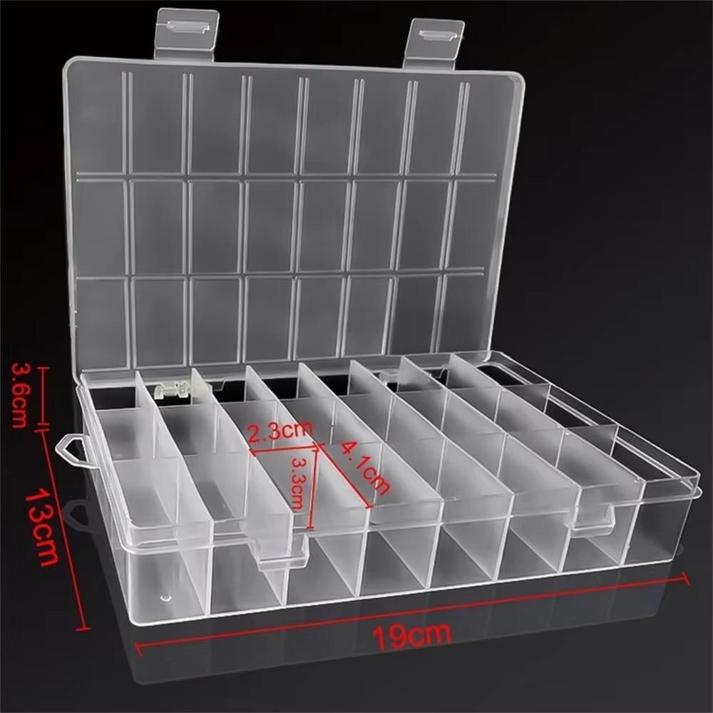 Portable Storage Box 24 Grids Compartment Storage Container  for Craft, Beads, Jewelry, Items