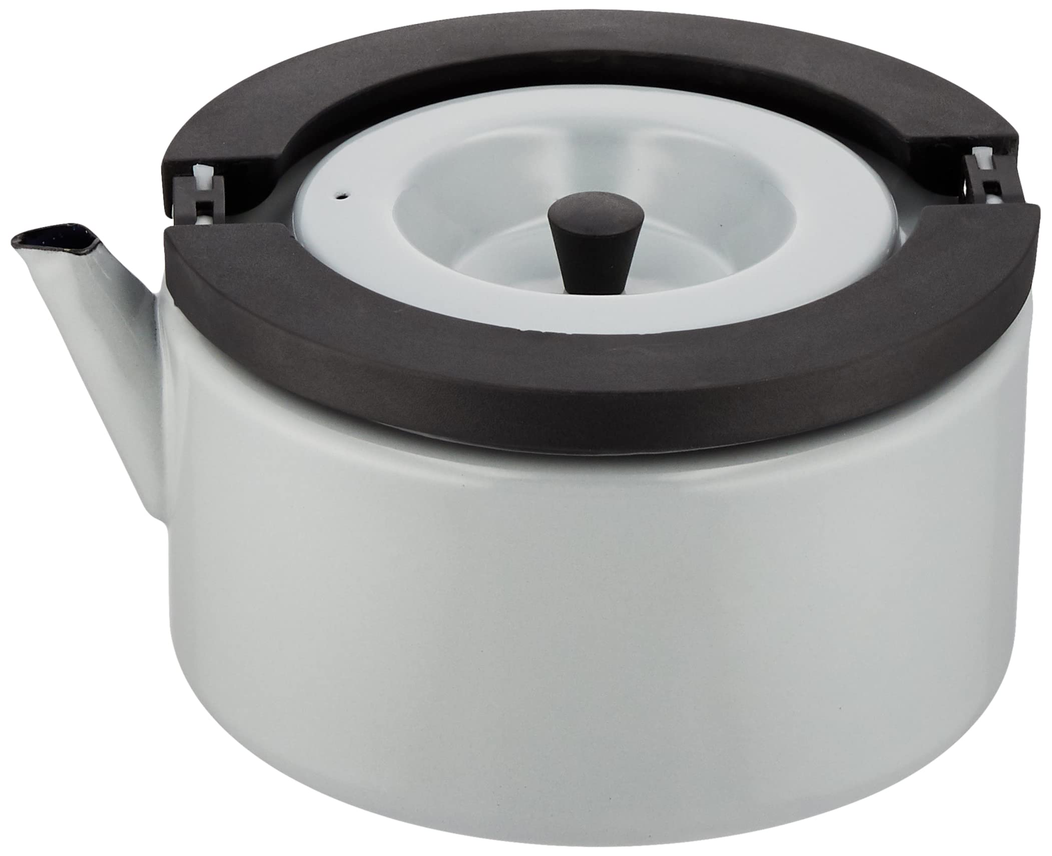 

Чайник CB Japan 1,6 л плоский с ситечком для чая, серый, подходит для индукционных плит, эмалированный, Copan