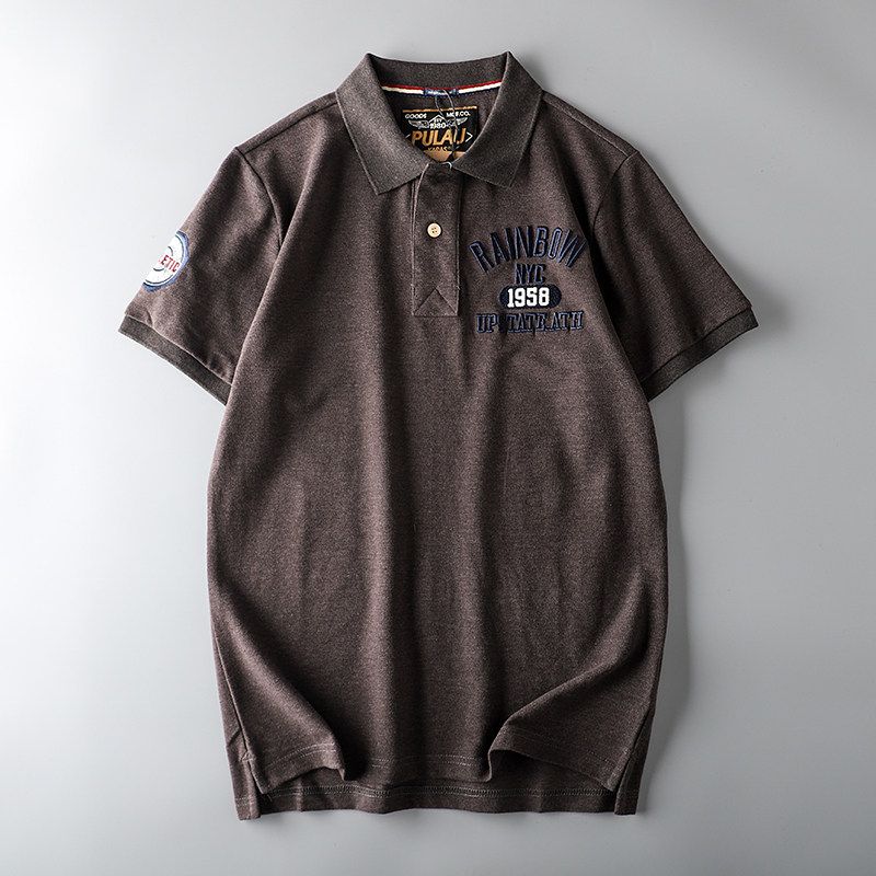 Trendy Export Tail Single Cut-off Short-Sleeved Polo Shirt with Collar