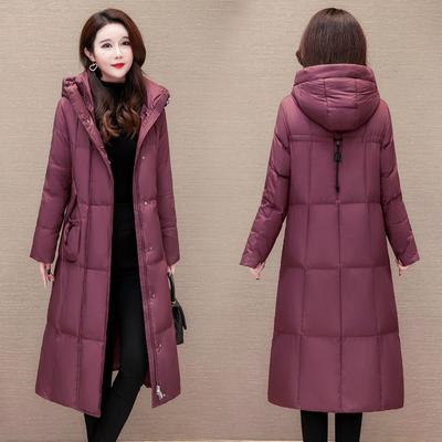 Daunenjacke für Damen, neuer dicker, mittellanger Overknee-Mantel für Damen im Herbst und Winter