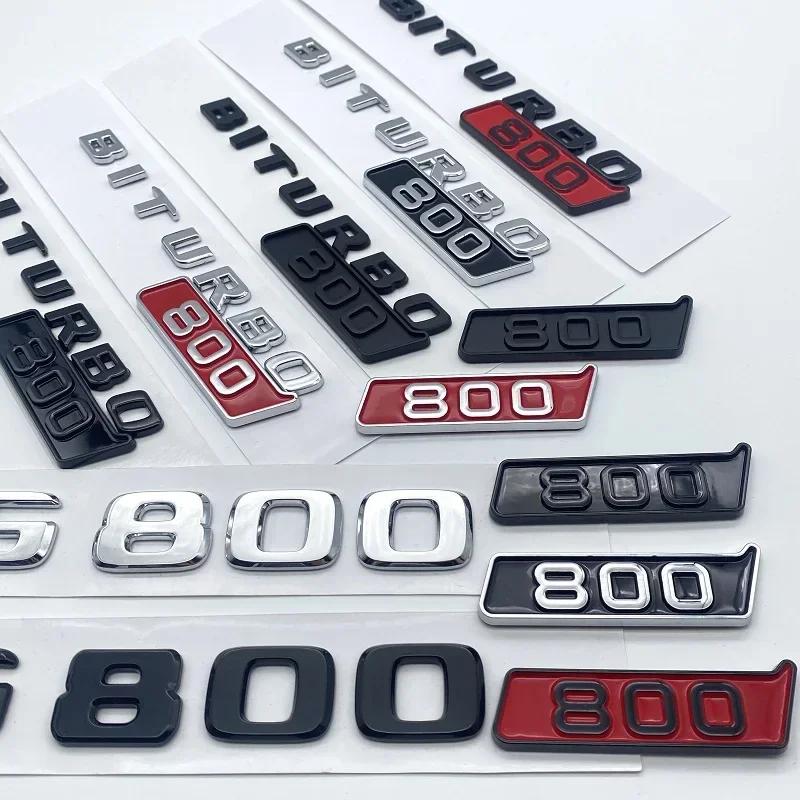 3D ABS Black Silver Letters G800 800 BITURBO Emblem for Mercedes Benz Brabus G Car Fender Trunk Rear W463 Logo Sticker RX7