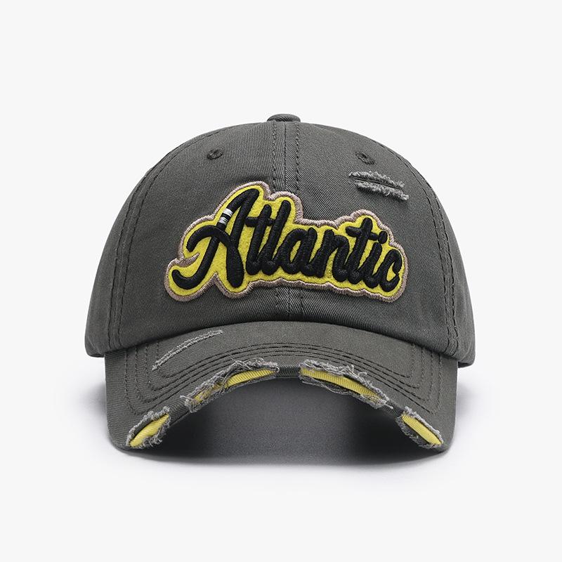 Baseball Cap Women's Soft Top Outdoor European and American Letter Embroidery Men's Hat Fashion Soft Top Washed Big Head Circumference Cap