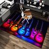1Pc Electric guitar theme Printed circular carpet, home door mat, outdoor travel protection carpet A3