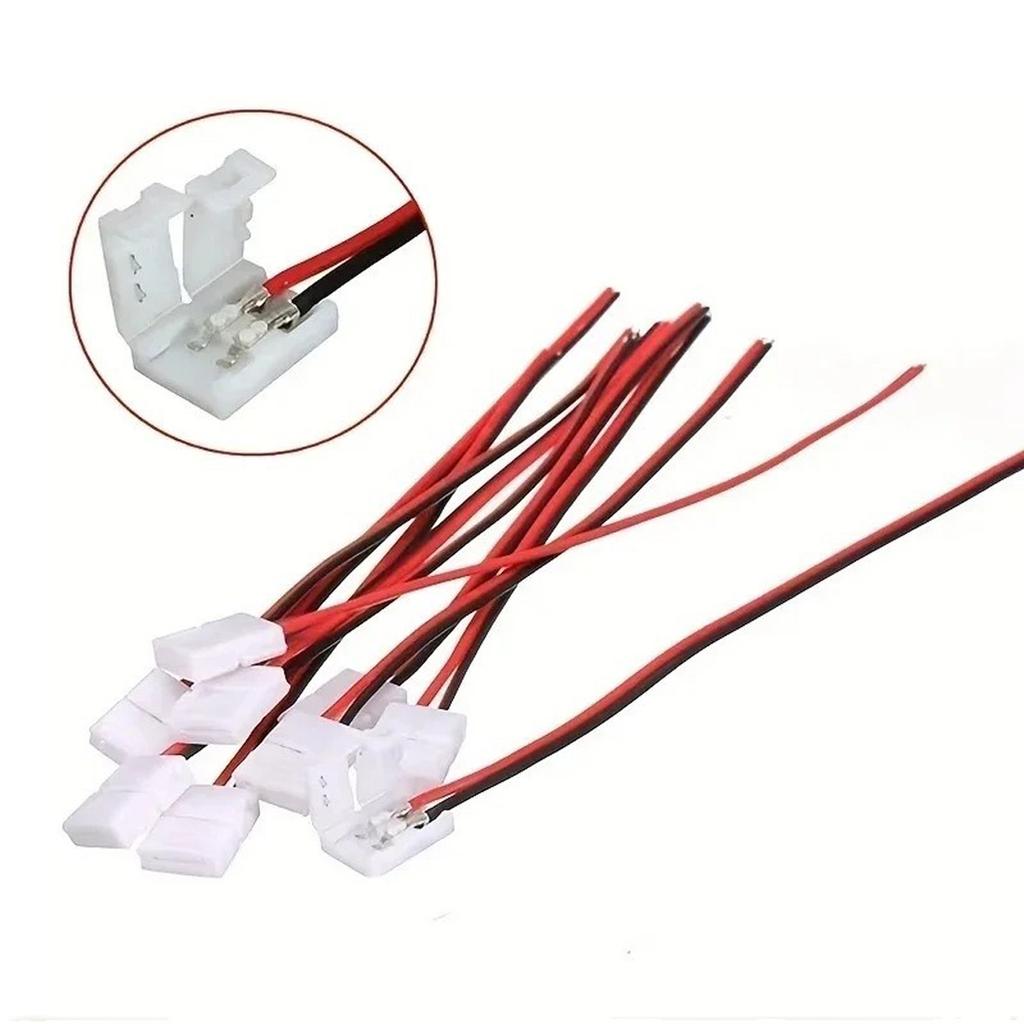 10Pcs No Soldering 2Pin Power Wire Connector LED Strips Lights Connector Splice Clip LED Strip Accessories Connectors