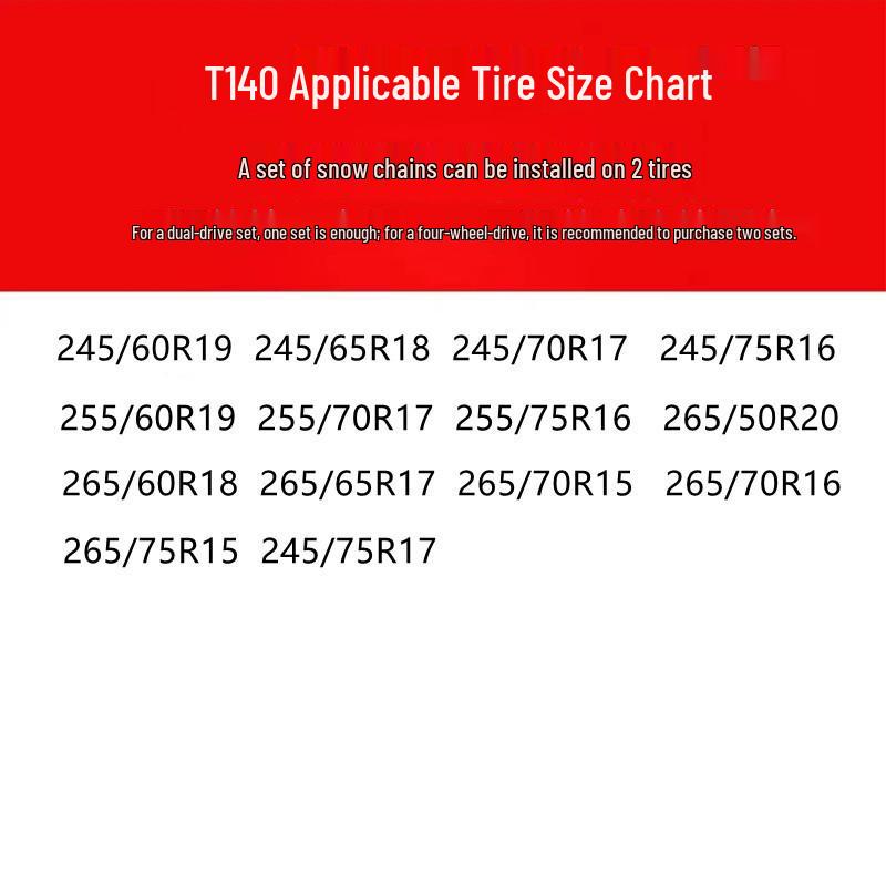 Universal Anti-Skid Snow Chains for Car, Van, SUV - Durable Cow Tendon, Wear-Resistant, Suitable for All Four Wheels