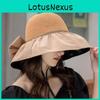 Womens Summer Cotton Sun Hat With Removable Bow And Wide Brim For Travel And Outdoor Activities