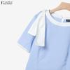 ZANZEA Women Short Sleeve Blouse and Long Skirts Elegant Casual Two Piece Suit Sets
