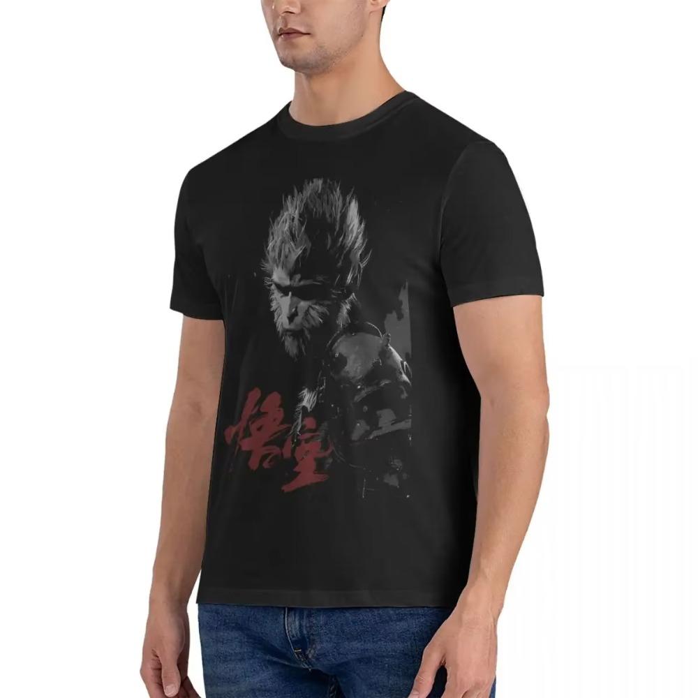 Global Popular Games Men T Shirt Black Myth: Wukong Funny Tees Short Sleeve O Neck T-Shirt 100% Cotton Gift Idea Tops