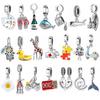 Eiscreme Gelbe Ente Farbig Hand 925 Silber Charms für Schmuckherstellung Anhänger Passend Charm Europäische Armbänder