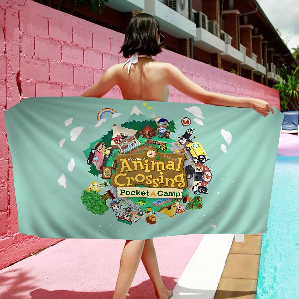 A-Animal C-Crossing Beach Towel Colorful Bath Towels For Girl Microfiber Quick Dry Custom Sand Free Beach Yoga Spa Gym Pool