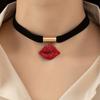 Fashion And Sexy Flaming Red Lips Necklace for Women