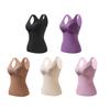 Thermal Vest V-Neck Sleeveless Chest Pad Underwear Vest Seamless Velvet Lining Autumn Winter Warm Bottom Vest