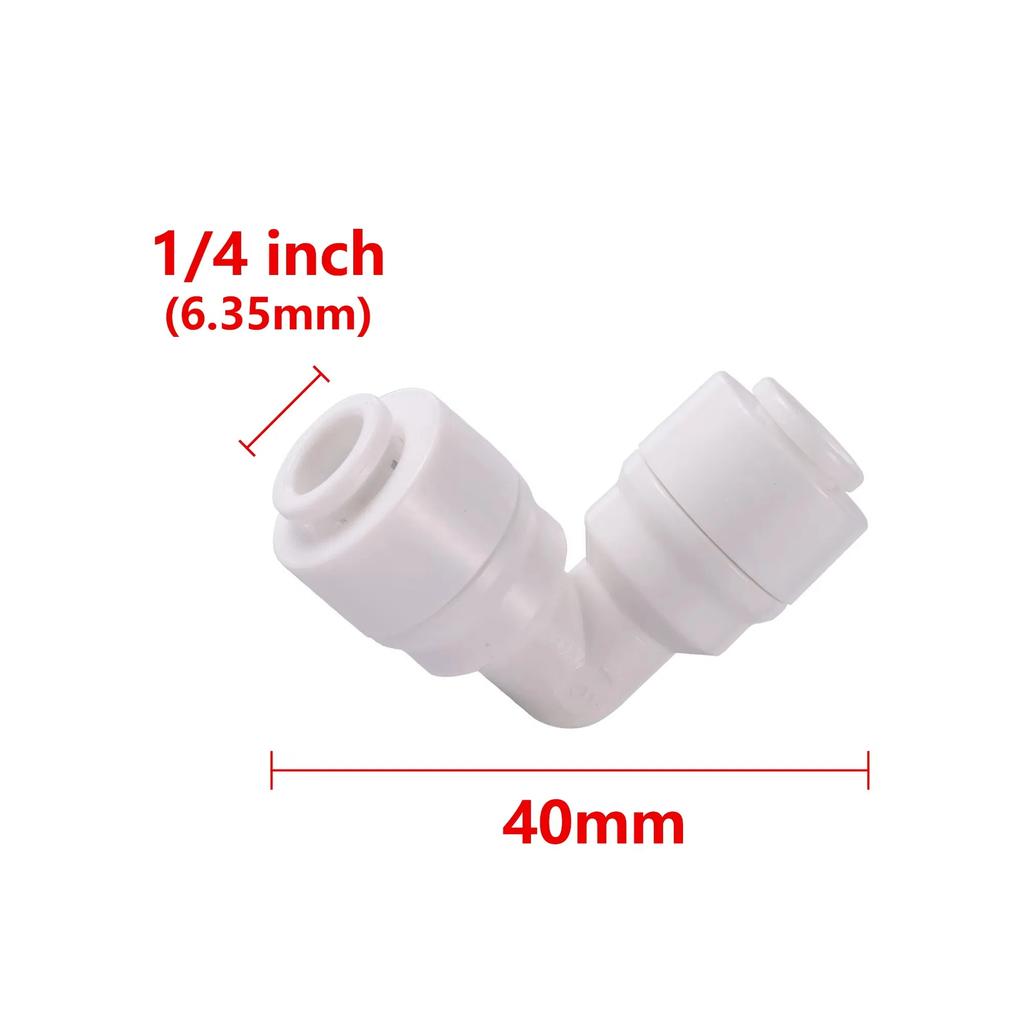 10Pcs 1/4" 6.35Mm Bulkhead Union Connector Tee Elbow Aquarium Quick Coupling For RO Water System Plastic Pipe Fittings Connector
