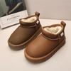Echte Leder Kinder Winter Schneestiefel - Jungen & Mädchen Dicke Warme Baumwolle Kurze Stiefel 2025