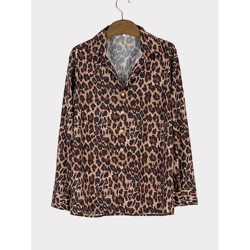 Fashionable Leopard Print Long Sleeved Shirt for Men's Personalized Street Casual Shirt