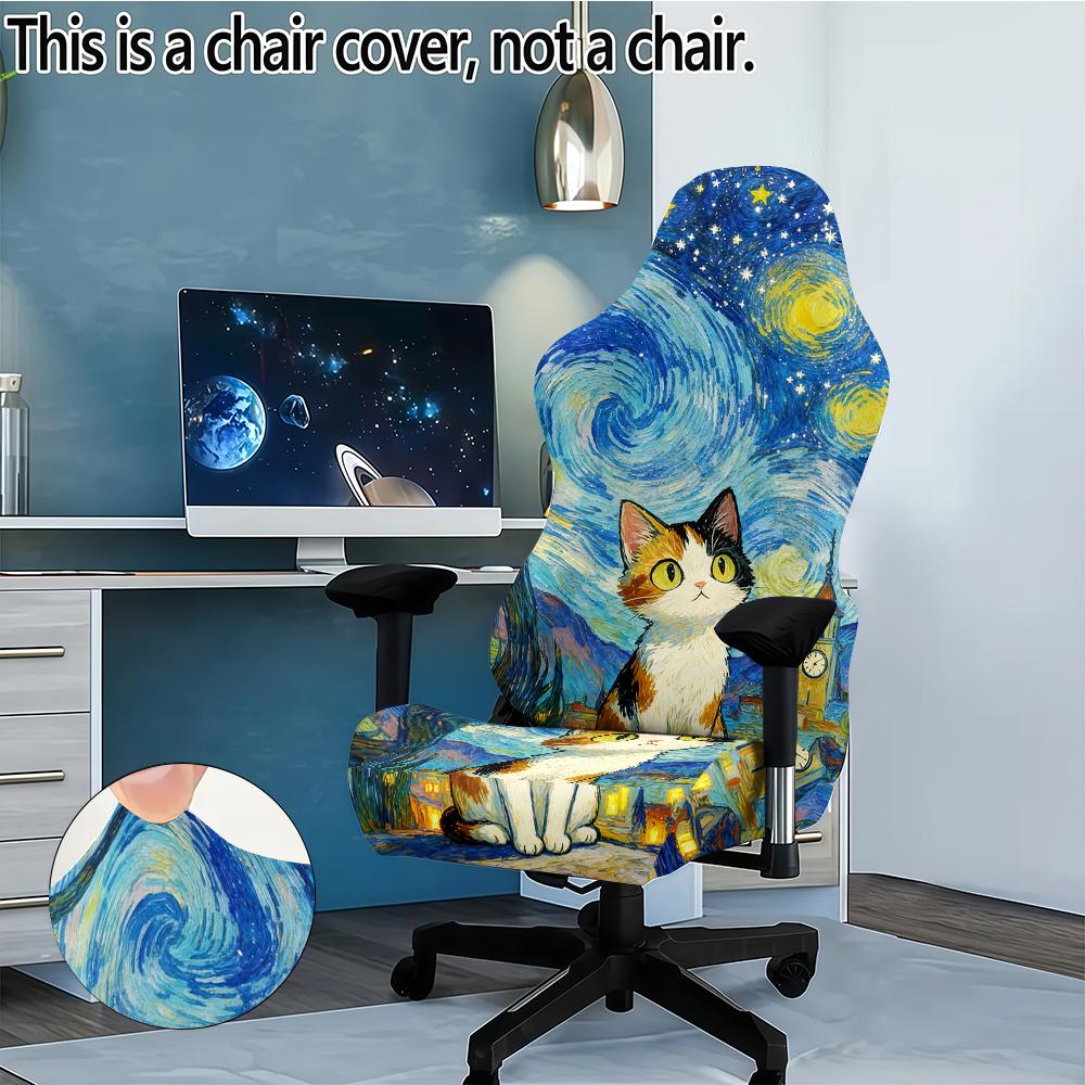Fashion Print Gaming Seat Cover Backrest Cover Anti Dirty Protector Stretch Sports Computer Chair Cover Office Home Decoration