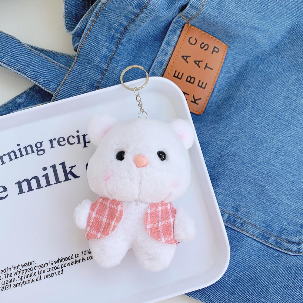 Charming Teddy Bear Plush Toy Stylish Keychain Unique Bag Pendant Perfect Couple Gift Decoration