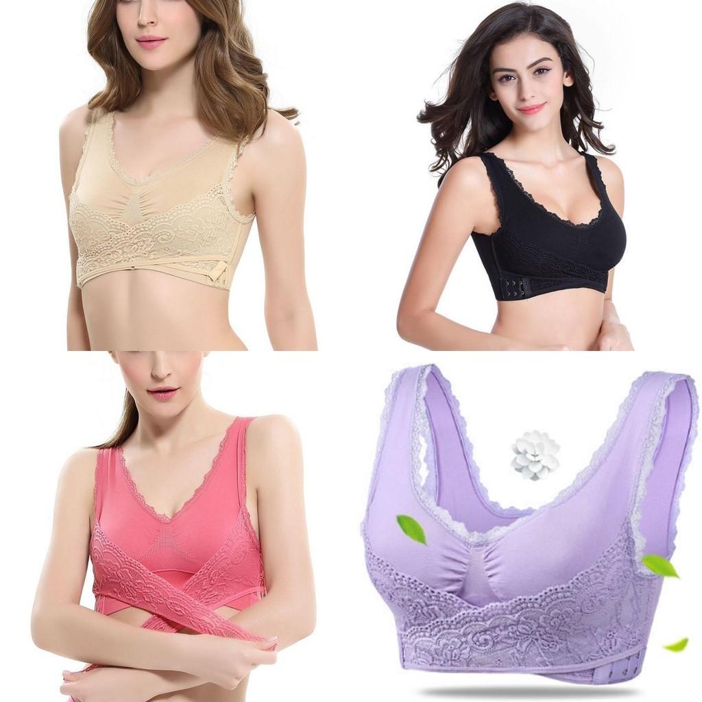 Women Lady Sexy Front Cross Adjustable Side Buckle Lace Vest Wireless Sport Bra For Ultimate Comfort And Style
