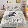 Home Bedding Set Woman 3D Unicorn Cartoon Lovely Home Bedclothes Twin Full Size Polyester Bed Set Cover
