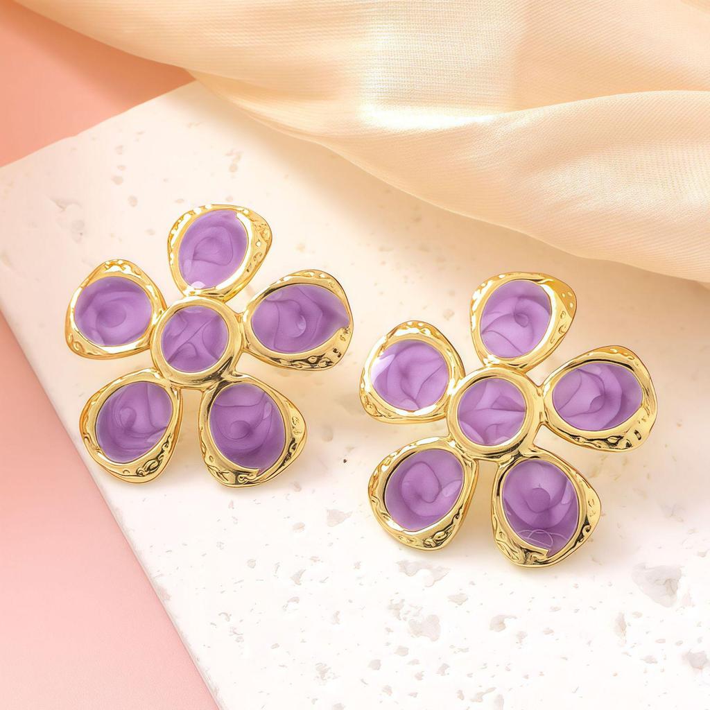 Colorful Temperament Earrings: European & American Style Studs
