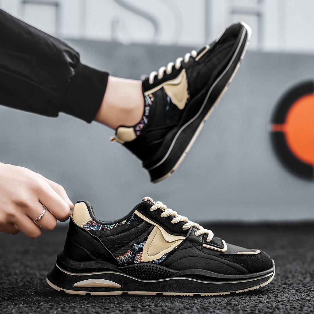 2025 Frühling Neue Herrenschuhe Rutschfest Abriebfest Lässig Sportschuhe, Farblich Passende Tägliche Low-Top Schnürschuhe