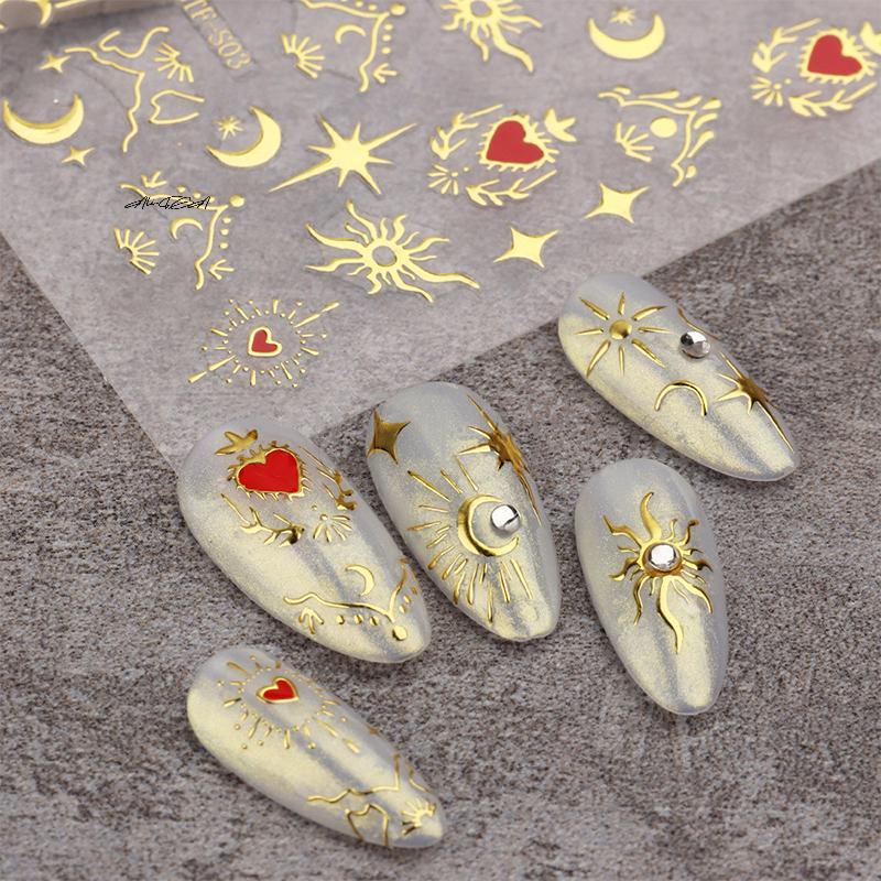 1 Sheet 3D Heart Nail Stickers with Butterfly Design for DIY Nail Art Valentine's Day Decorations Manicure Decals
